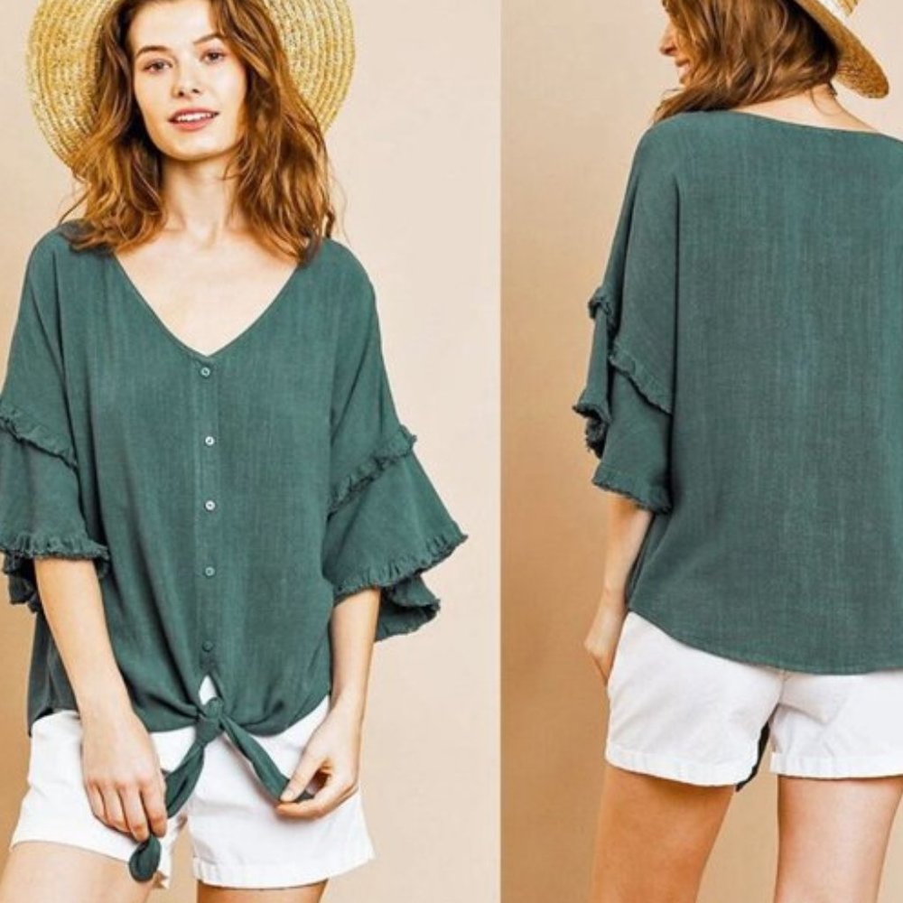 Umgee Linen Bohemian Top - Picture 7 of 14